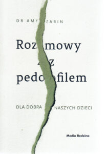 biała okładka książki przez środek zielona pręga na środku napis rozmowy z pedofilem