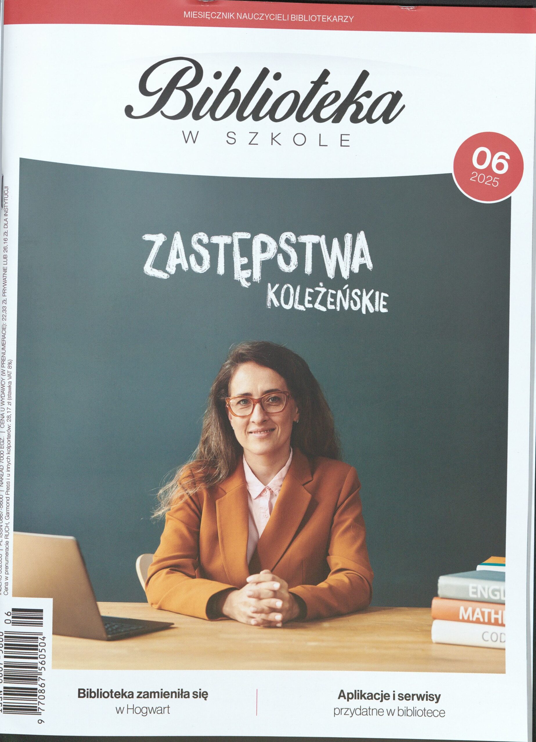 Okładka czasopisma Biblioteka w Szkole, nr 6/2025
