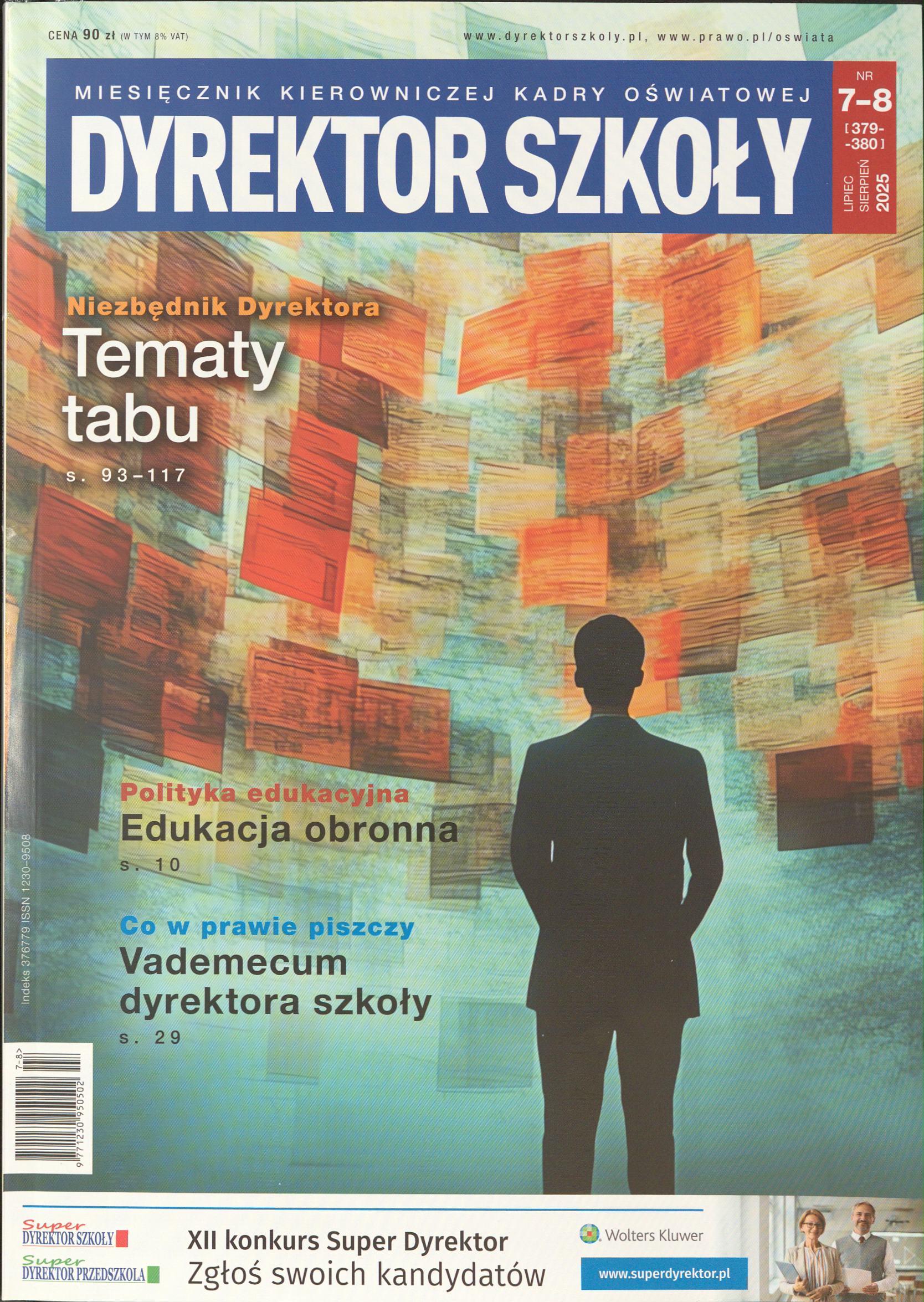 Okładka czasopisma Dyrektor Szkoły, nr 7-8/2025