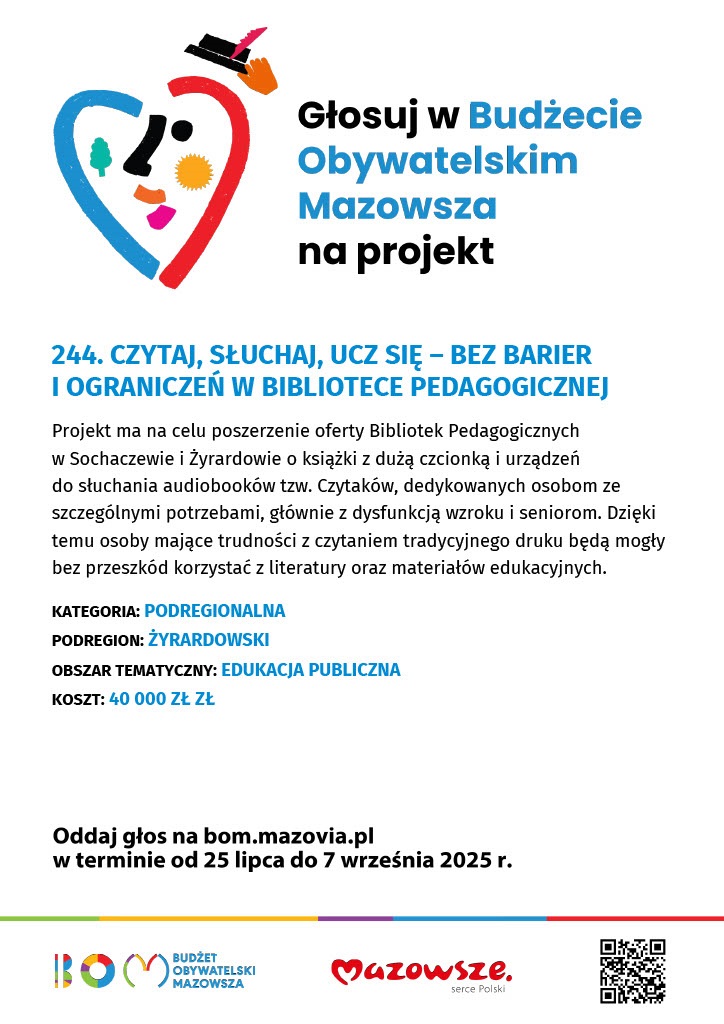 Plakat reklamujący projekt BOM