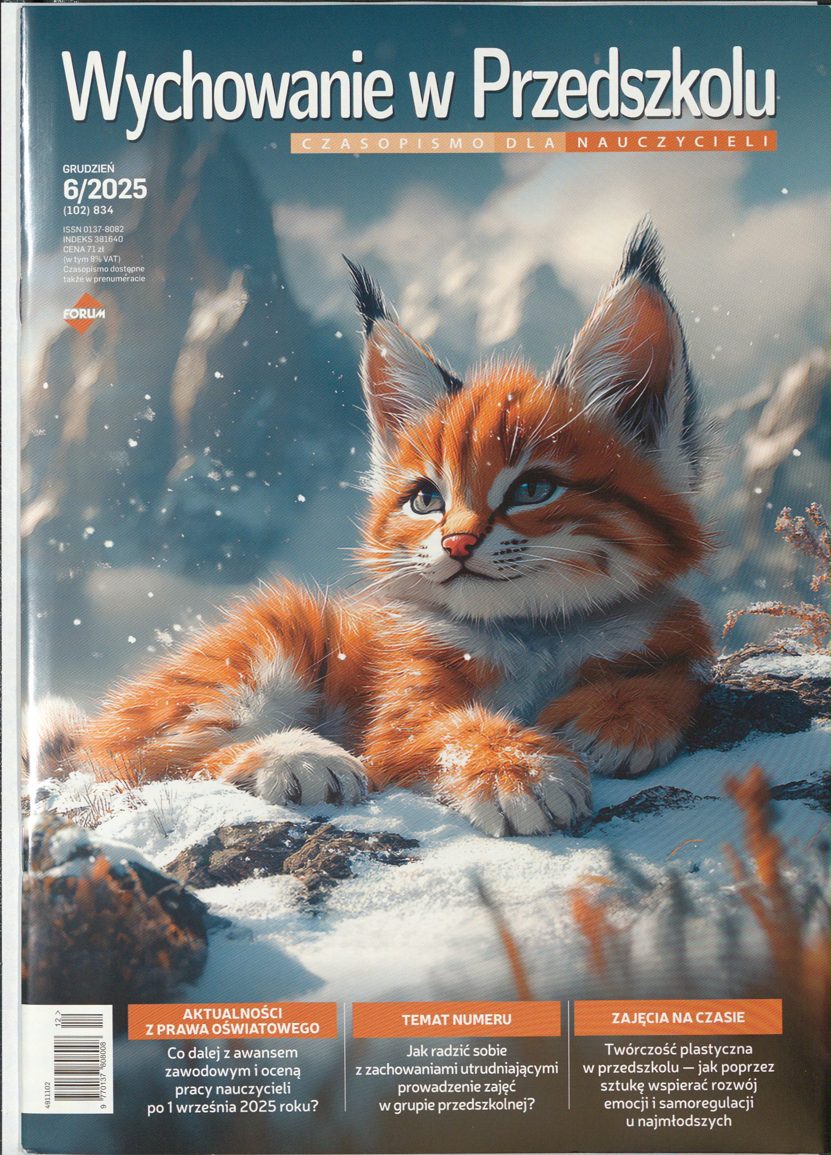 Okładka czasopisma Wychowanie w Przedszkolu, nr grudzień 2025