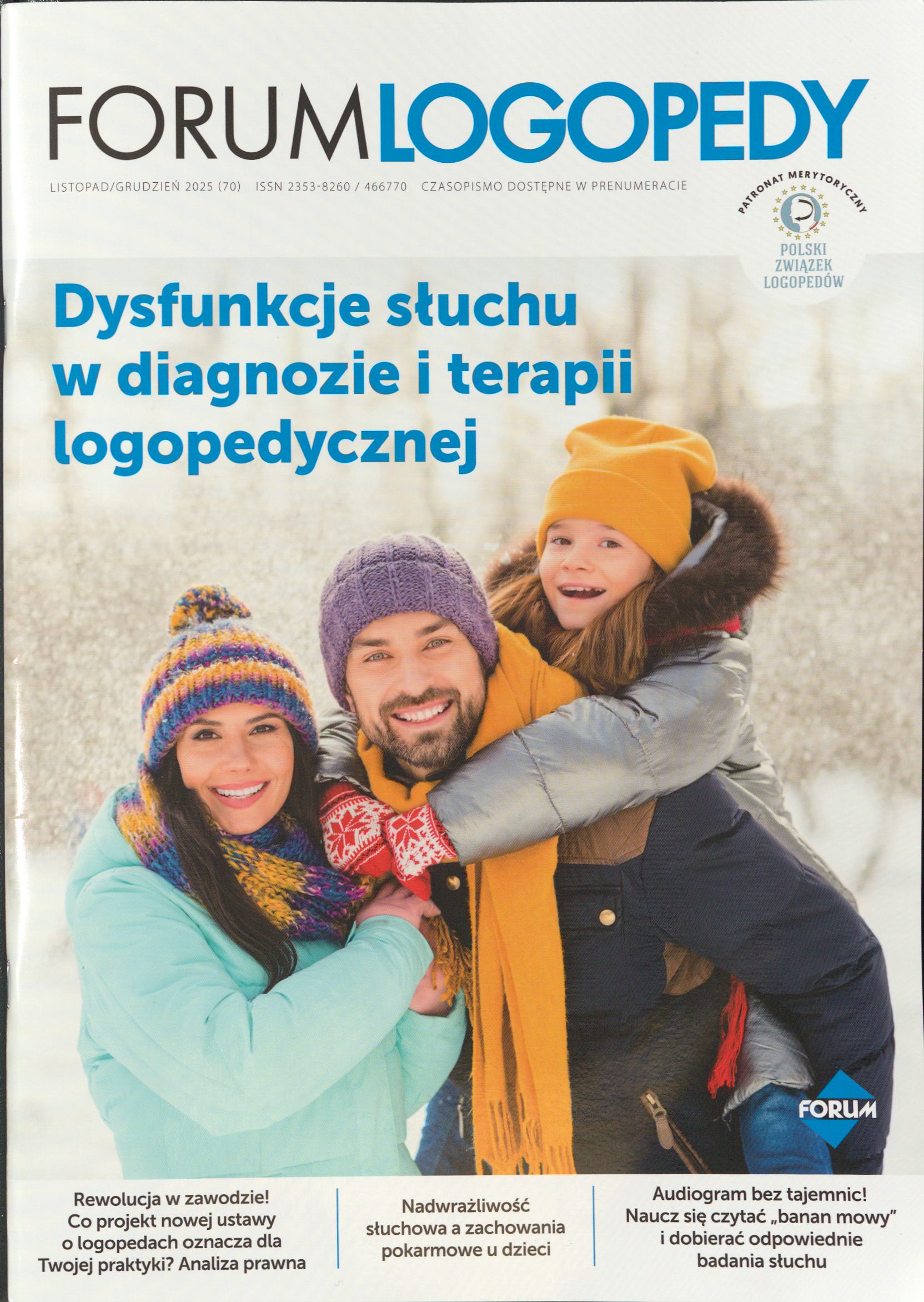 Okładka czasopisma Forum Logopedy, nr listopad/grudzień 2025