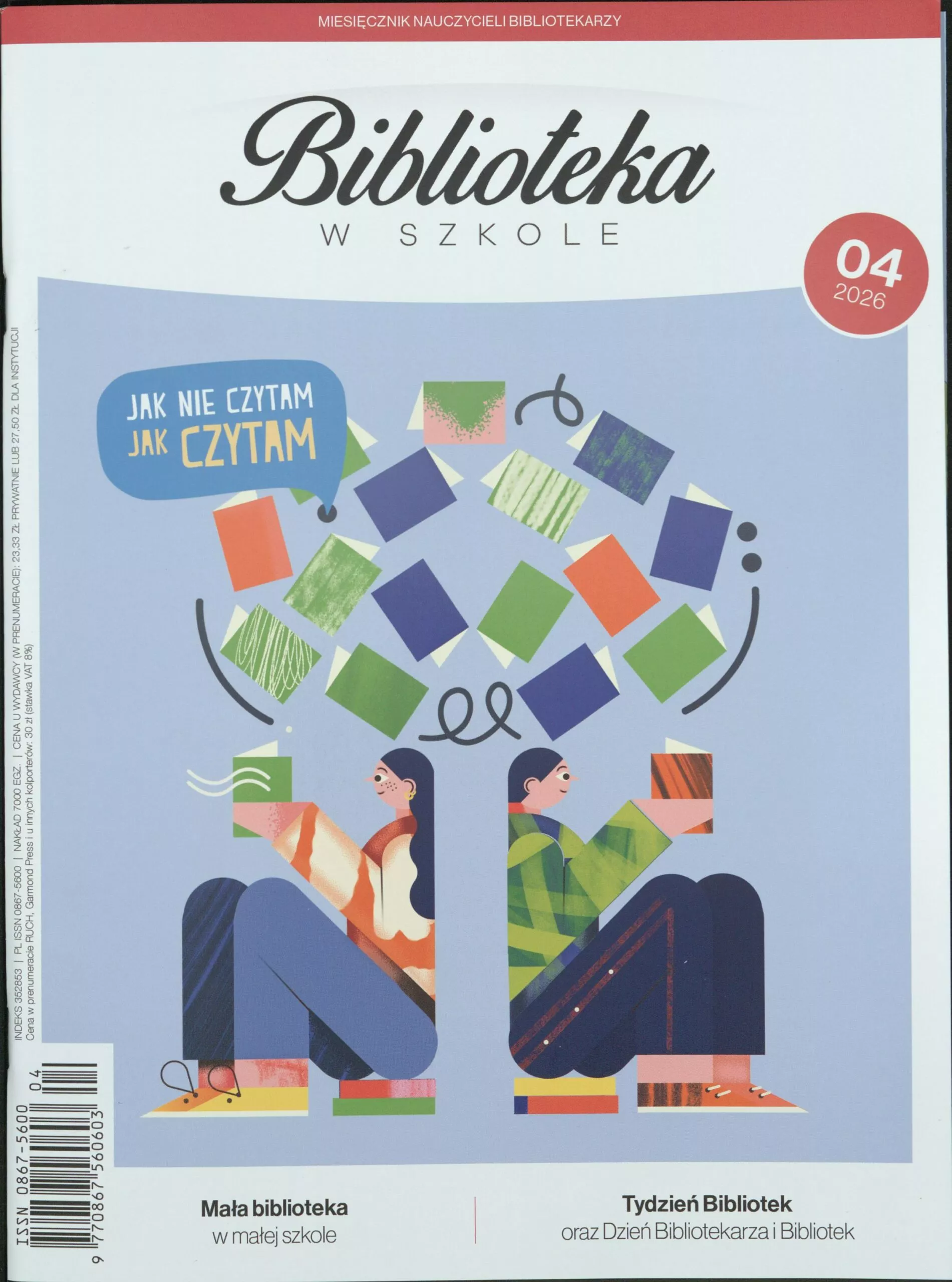 Okładka czasopisma Biblioteka w Szkole, nr 4/2026