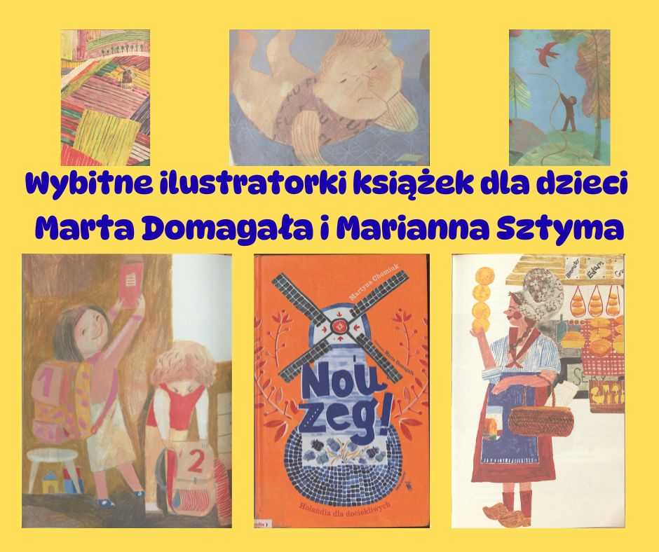 Grafika reklamująca wystawę - „Wybitne ilustratorki książek dla dzieci - Marta Domagała i Marianna Sztyma"