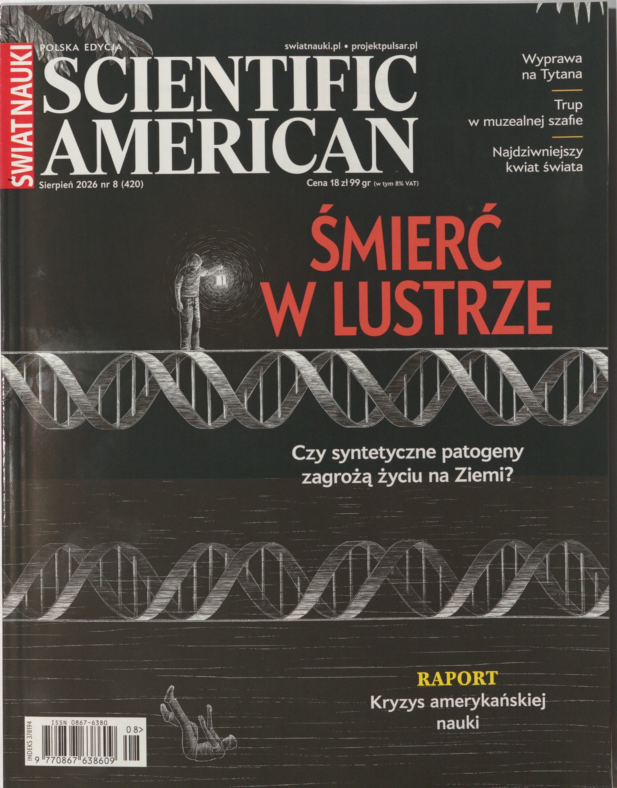 Okładka czasopisma Świat Nauki (Scientific American), nr 8/2026