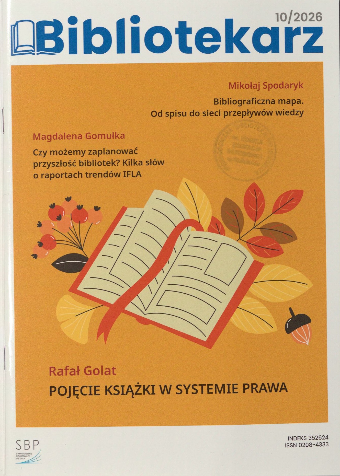 Okładka czasopisma Bibliotekarz, nr 10/2026